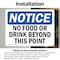Signmission No Food Or Drink Beyond This Point, 5 in W x Rectangle, Vinyl Decal OS-2PACK-NS-D-35-L-14588 - alternate 3